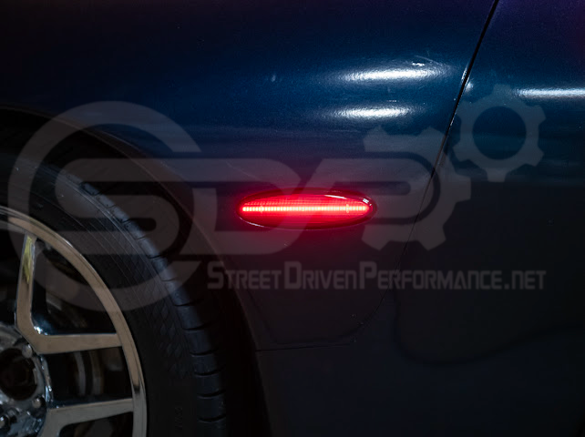 1997-2004 Chevrolet Corvette C5 | Rear Bumper Clear / Red / Black Lens Red LED Side Marker Lights Pair