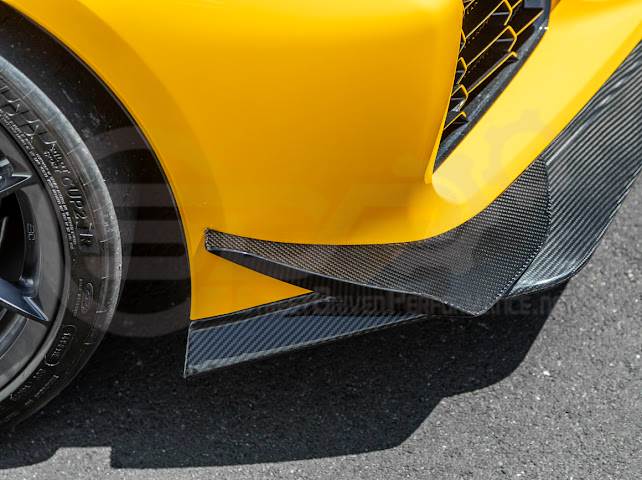 2023-UP CORVETTE C8 Z06 | Z07 EXTENDED PACKAGE CARBON FIBER FRONT LIP SPLITTER & CANARDS GROUND EFFECTS