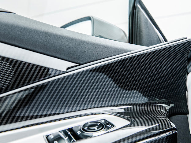 2020+ CHEVROLET CORVETTE C8 CARBON FIBER WINDOW SWITCH TRIM & PILLAR PANEL REPLACEMENT