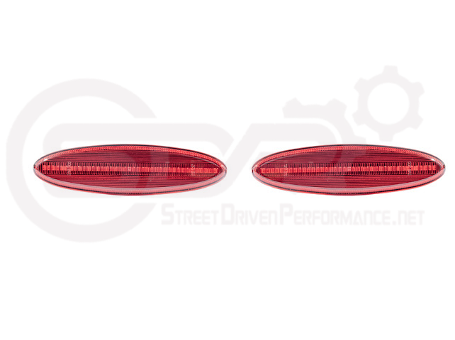 1997-2004 Chevrolet Corvette C5 | Rear Bumper Clear / Red / Black Lens Red LED Side Marker Lights Pair