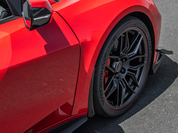 2023-Up Corvette C8 Z06 & E-RAY | Extended Hydro-Dipped Carbon Fiber Front & Rear Mud Flap Splash Guards