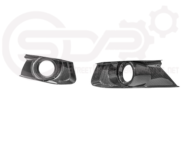 2015-2023 FORD MUSTANG S550 | CARBON FIBER FRONT BUMPER FOG LIGHT BEZEL COVER PAIR