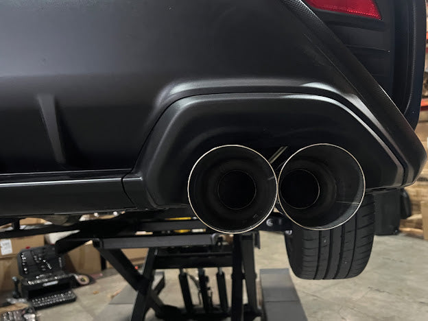 2022-UP SUBARU WRX | AXLE BACK MUFFLER DELETE DOUBLE WALL 4" QUAD TIPS EXHAUST (CHROME OR BURNT BLUE TIPS)