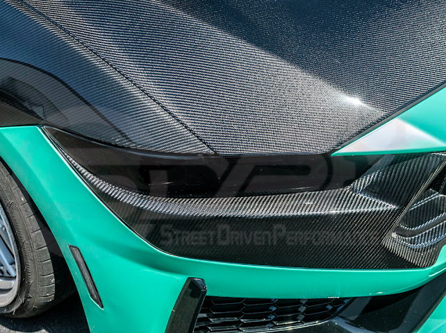 2024-Up Ford Mustang S650 Dark Horse | CARBON FIBER Front Upper Grille Insert Trim Pair