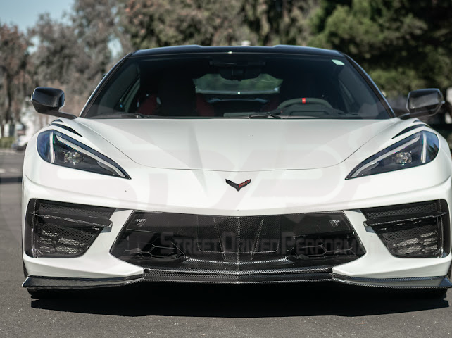 2020-Up Corvette C8 STINGRAY & Z51 | Z06 Z07 Package CARBON FIBER Front Bumper Lip Splitter Ground Effects