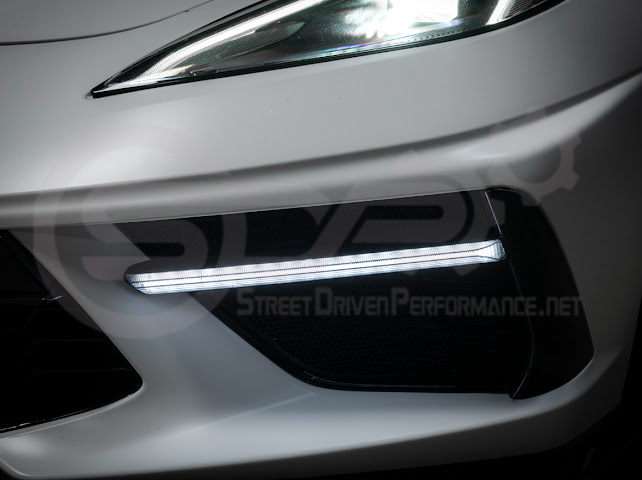 2020-UP CORVETTE C8 STINGRAY & Z51 | SEQUENTIAL FRONT GRILLE LED DRL LIGHT BAR BEZEL INSERTS PAIR