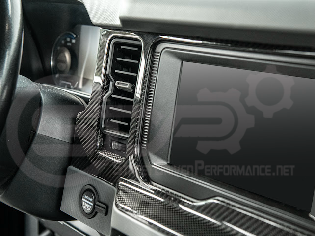 2021-UP FORD BRONCO CARBON FIBER PASSENGER SIDE DASHBOARD AC OUTLET PANEL COVER