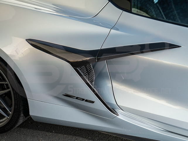 2023-Up Corvette C8 Z06 & E-Ray | Aluminum Black Rear Side Intake Mesh Grille Inserts Pair