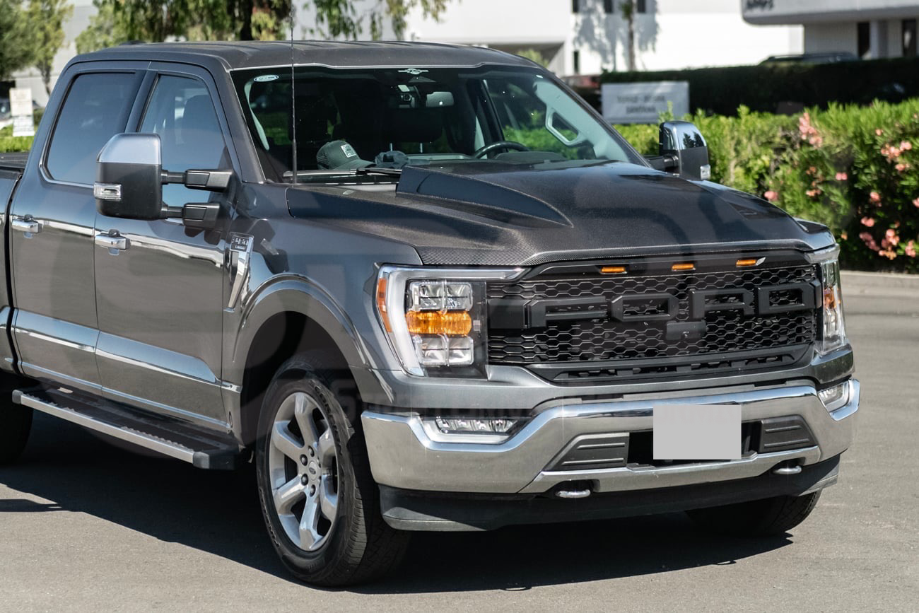 2021-UP FORD F-150 | SDP PERFORMANCE STYLE CARBON FIBER FRONT COWL HOOD