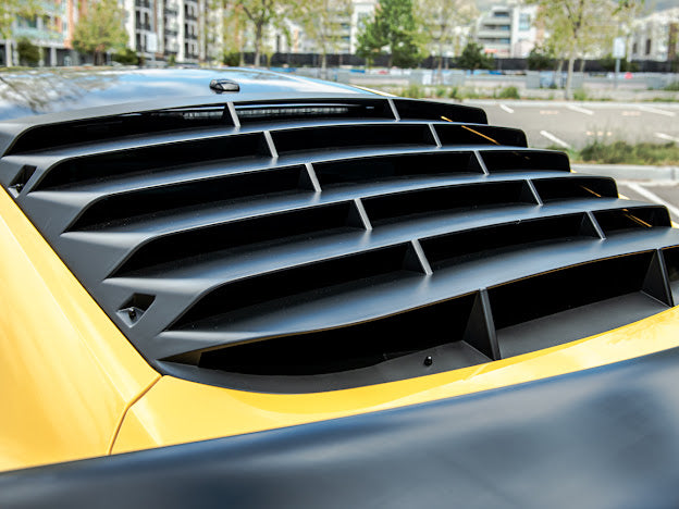 2015-2023 Ford Mustang S550 Coupe | MATTE BLACK Rear Window Louver Sun Shade Cover