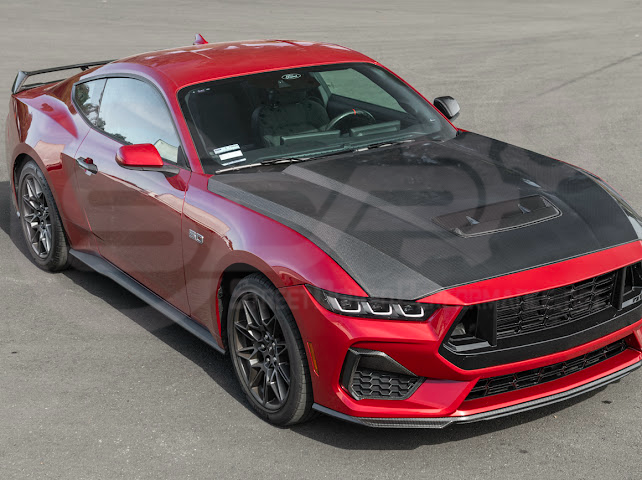 2024-Up Ford Mustang S650 | Factory Style CARBON FIBER Front Hood with Hood Vent (2 versions)