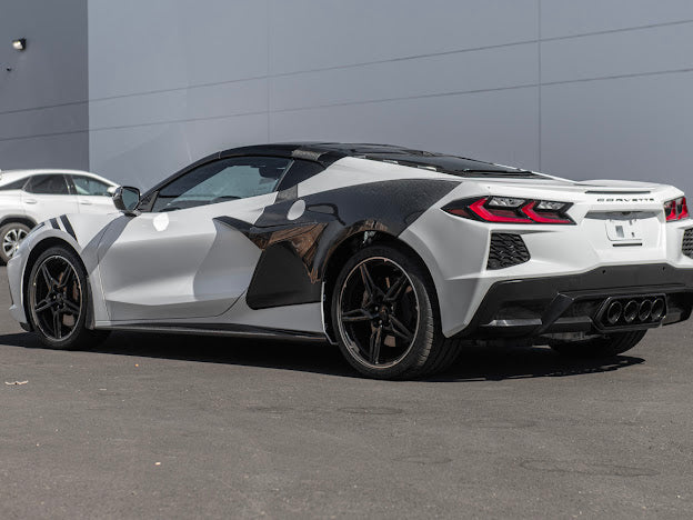 2020-Up Corvette C8 | Z06 Style Rear Center Quad Tips Exhaust Exit Grille Diffuser