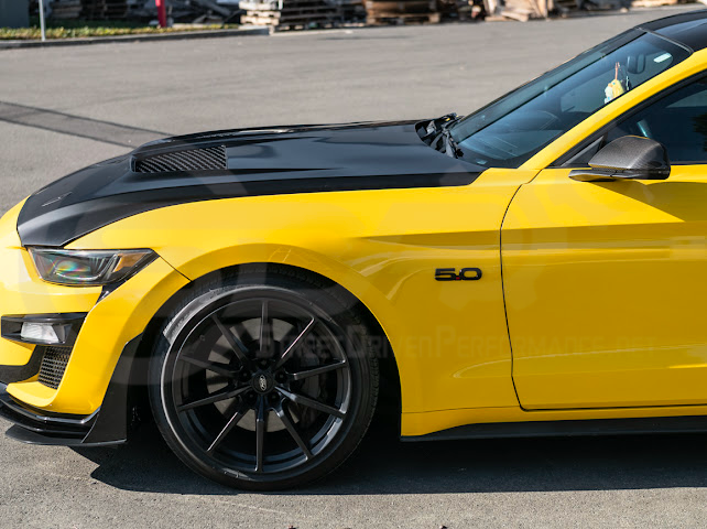 2018-2023 FORD MUSTANG S550 | GTD STYLE ALUMINUM FRONT AIR VENTED HOOD