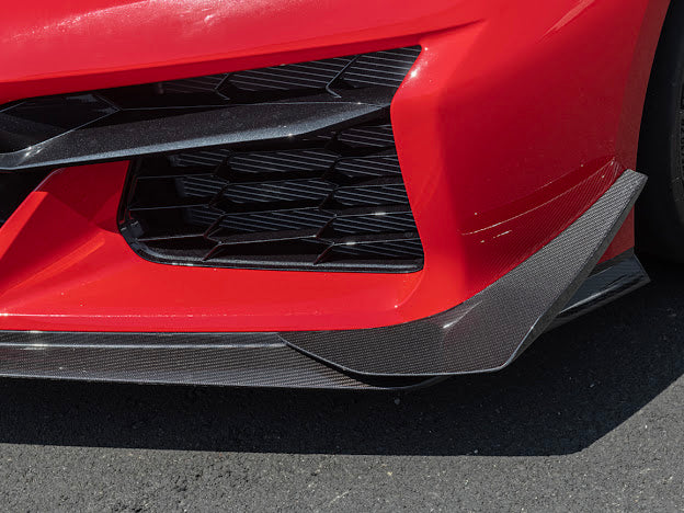 2023+ CHEVROLET CORVETTE C8 Z06 & E-RAY | Z07 PERFORMANCE PACKAGE CARBON FIBER LIP SPLITTER GROUND EFFECTS WITH CANARDS