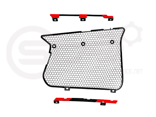 2023+ CHEVROLET CORVETTE C8 E-RAY & Z06 | FACTORY OEM STYLE GLOSSY BLACK FRONT RADIATOR MESH GRILLE GUARD