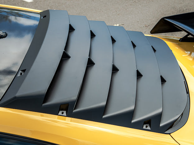 2015-2023 Ford Mustang S550 Coupe | MATTE BLACK Rear Window Louver Sun Shade Cover