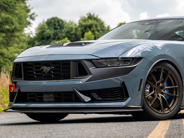 2024-Up Ford Mustang S650 | Dark Horse Factory Style CARBON FIBER Front Bumper Lip Splitter Ground Effects
