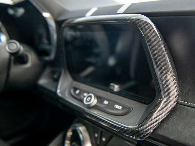 2016-2024 6TH GEN CAMARO | DASH PANEL RADIO CARBON FIBER TRIM COVER