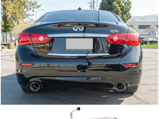 2014-PRESENT INFINITI Q50 MUFFLER DELETE AXLE BACK DUAL TIPS EXHAUST