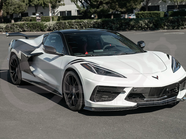 2020-Up Corvette C8 STINGRAY & Z51 | Z06 Z07 Package CARBON FIBER Front Bumper Lip Splitter Ground Effects