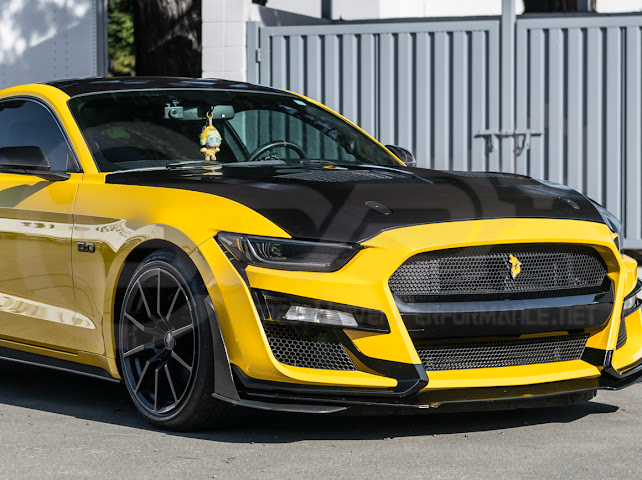2018-2023 FORD MUSTANG S550 | GTD STYLE ALUMINUM FRONT AIR VENTED HOOD