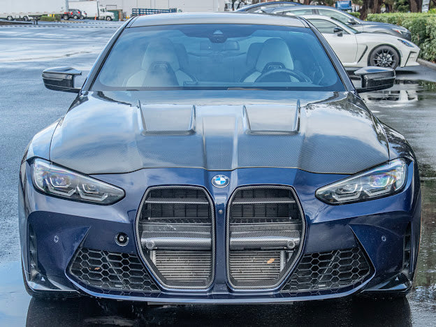 2021-UP BMW G80 M3 & G82 / G83 M4 | VORSTEINER STYLE CARBON FIBER FRONT KIDNEY GRILLE TRIM SURROUNDING INSERT (PAIR)