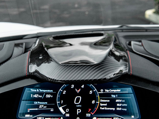 2020+ CHEVROLET CORVETTE C8 CARBON FIBER UPPER DASHBOARD PAD INSTRUSMENT PANEL COVER