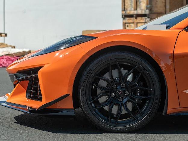 2023-Up Corvette C8 Z06 & E-Ray | “Z07 Performance Package” PAINTED CARBON FIBER Lip Splitter Ground Effects with Canards