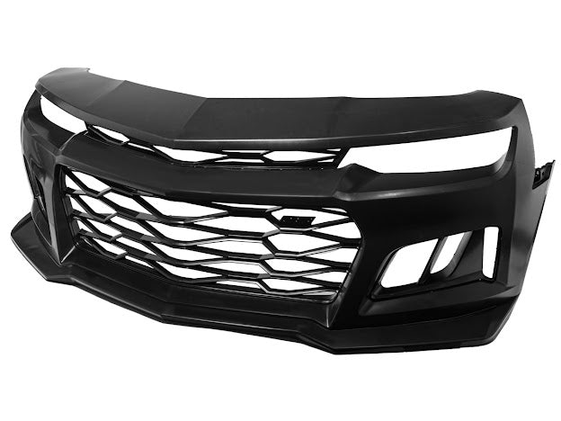 2014-2015 5th Gen Camaro - ZL1 Style Front Bumper Kit For Camaro Upper Lower Grille Badgeless W/O Fog Light