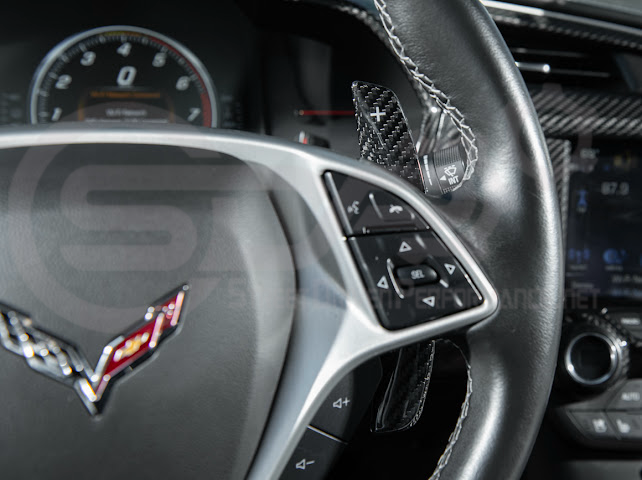 2014-2019 CHEVROLET CORVETTE C7 | CARBON FIBER FACTORY EXTENDED STYLE PADDLE SHIFTERS PAIR