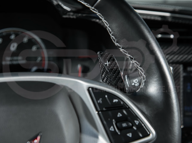 2014-2019 CHEVROLET CORVETTE C7 | CARBON FIBER FACTORY EXTENDED STYLE PADDLE SHIFTERS PAIR