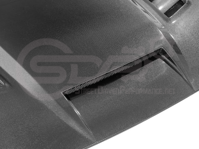 2024-Up Ford Mustang S650 | Terminator Style CARBON FIBER Front Vented Hood