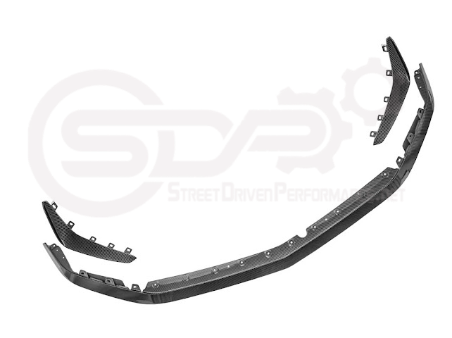 2020-UP CADILLAC CT4-V BLACKWING | CARBON FIBER FRONT LIP SPLITTER WITH CANARDS GROUND EFFECTS