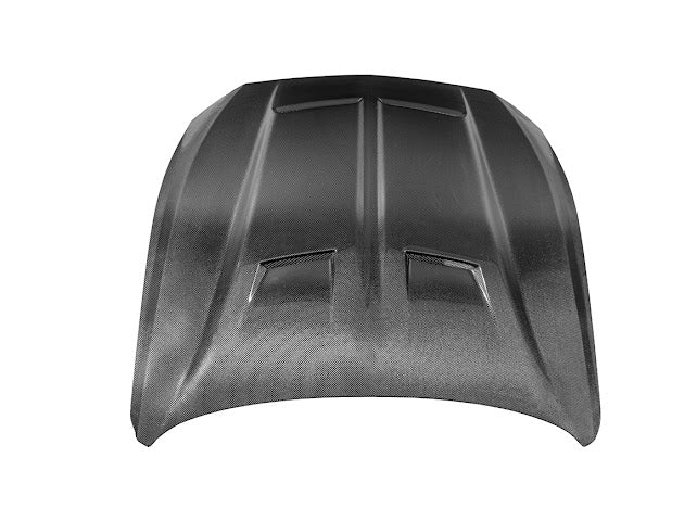 2024-UP FORD MUSTANG S650 | S550 SUPER SNAKE STYLE CARBON FIBER FRONT VENTED HOOD