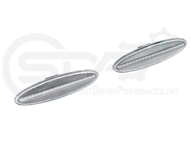 1997-2004 Chevrolet Corvette C5 | Rear Bumper Clear / Red / Black Lens Red LED Side Marker Lights Pair