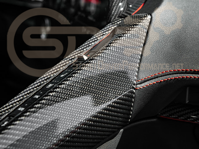 2020-Up Corvette C8 | CARBON FIBER Center Console Armrest Right Trim Panel Cover