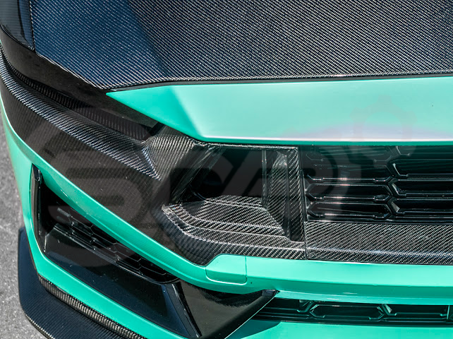 2024-Up Ford Mustang S650 Dark Horse | CARBON FIBER Front Upper Grille Insert Trim Pair