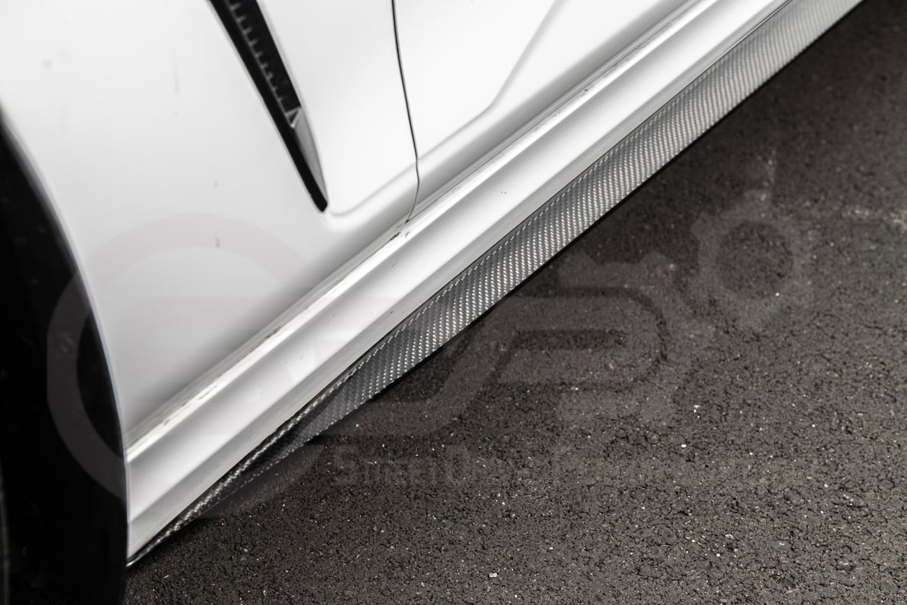 2020-2024 CADILLAC CT4-V BLACKWING SEDAN | CARBON FIBER FRONT LIP SPLITTER CANARDS WINGLETS & SIDE SKIRTS ROCKER PANELS GROUND EFFECTS