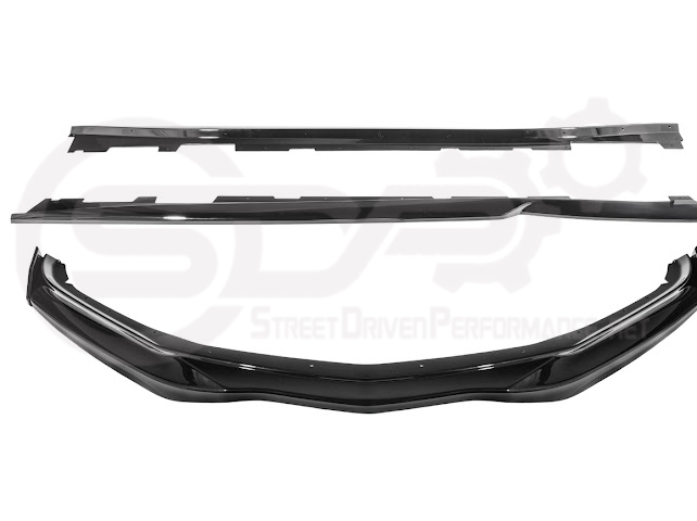 2016-2024 Camaro SS & 2019-2024 Chevrolet Camaro LT / LS / RS Models | SDP T6 Style GLOSSY BLACK Front Lip Splitter Side End Cap & Side Skirts Aero Kit
