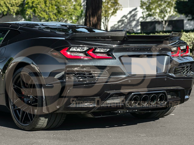 2023-Up CORVETTE C8 Z06 / E-RAY | CARBON FIBER REAR SPOILER WICKER BILL EXTENSION