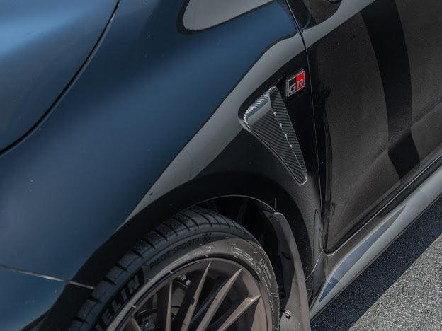 2023-UP TOYOTA GR COROLLA | FACTORY STYLE CARBON FIBER SIDE DOOR FENDER VENT TRIM REPLACEMENT (PAIR)