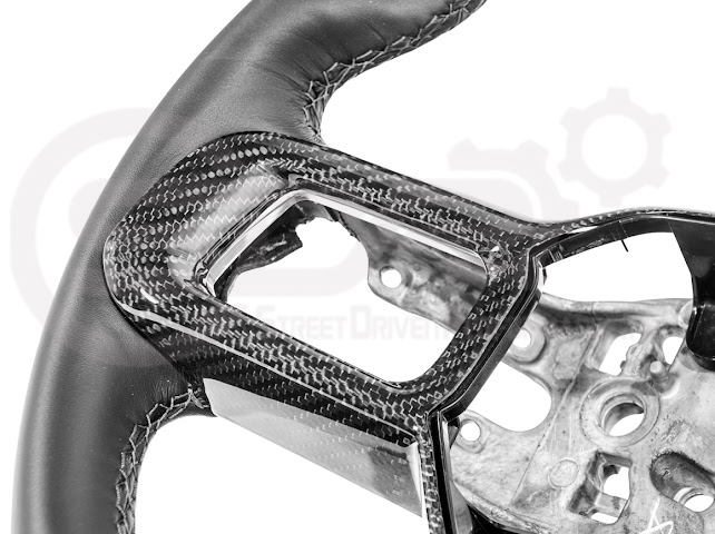 2024-Up Ford Mustang | Factory Style CARBON FIBER Tape On Steering Wheel Trim Full Cover
