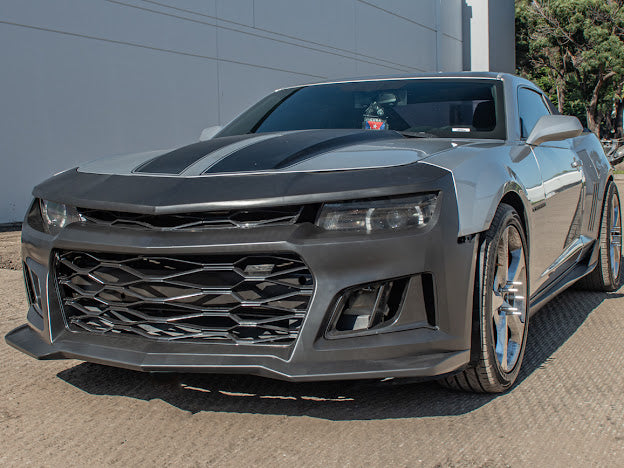 2014-2015 5th Gen Camaro - ZL1 Style Front Bumper Kit For Camaro Upper Lower Grille Badgeless W/O Fog Light