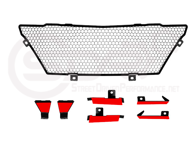 2023+ CHEVROLET CORVETTE C8 E-RAY & Z06 | FACTORY OEM STYLE GLOSSY BLACK FRONT RADIATOR MESH GRILLE GUARD