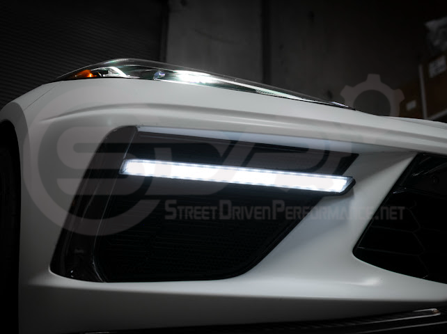 2020-UP CORVETTE C8 STINGRAY & Z51 | SEQUENTIAL FRONT GRILLE LED DRL LIGHT BAR BEZEL INSERTS PAIR