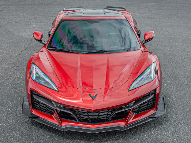 2023+ CHEVROLET CORVETTE C8 Z06 & E-RAY | Z07 PERFORMANCE PACKAGE CARBON FIBER LIP SPLITTER GROUND EFFECTS WITH CANARDS