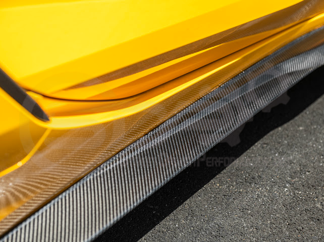 2023-UP CHEVROLET CORVETTE C8 Z06 & E-RAY | SDP PERFORMANCE TRACK STYLE CARBON FIBER SIDE SKIRTS ROCKER PANEL GROUND EFFECTS