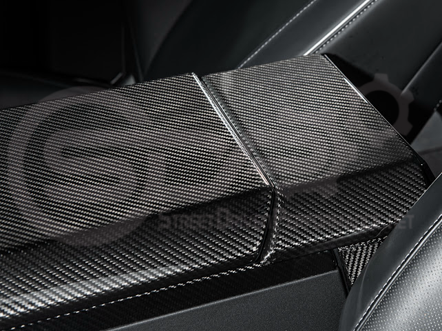 2024-Up Tesla Cybertruck | Interior DRY Carbon Fiber Rear Display Upper Cover