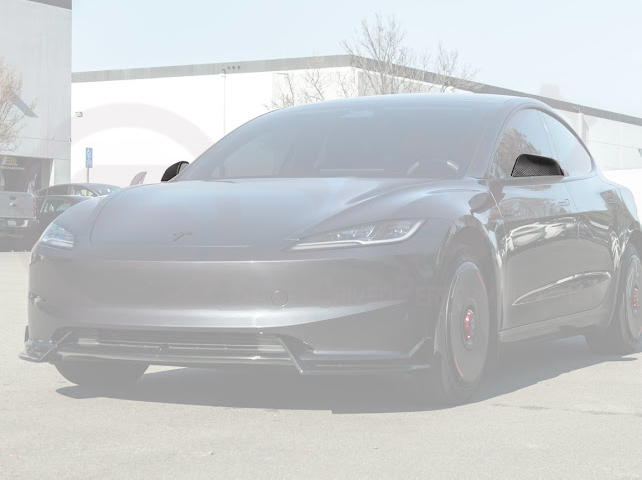 2024-Up Tesla Model 3 | Carbon Fiber Tape On Side Mirror Cap Covers Pair