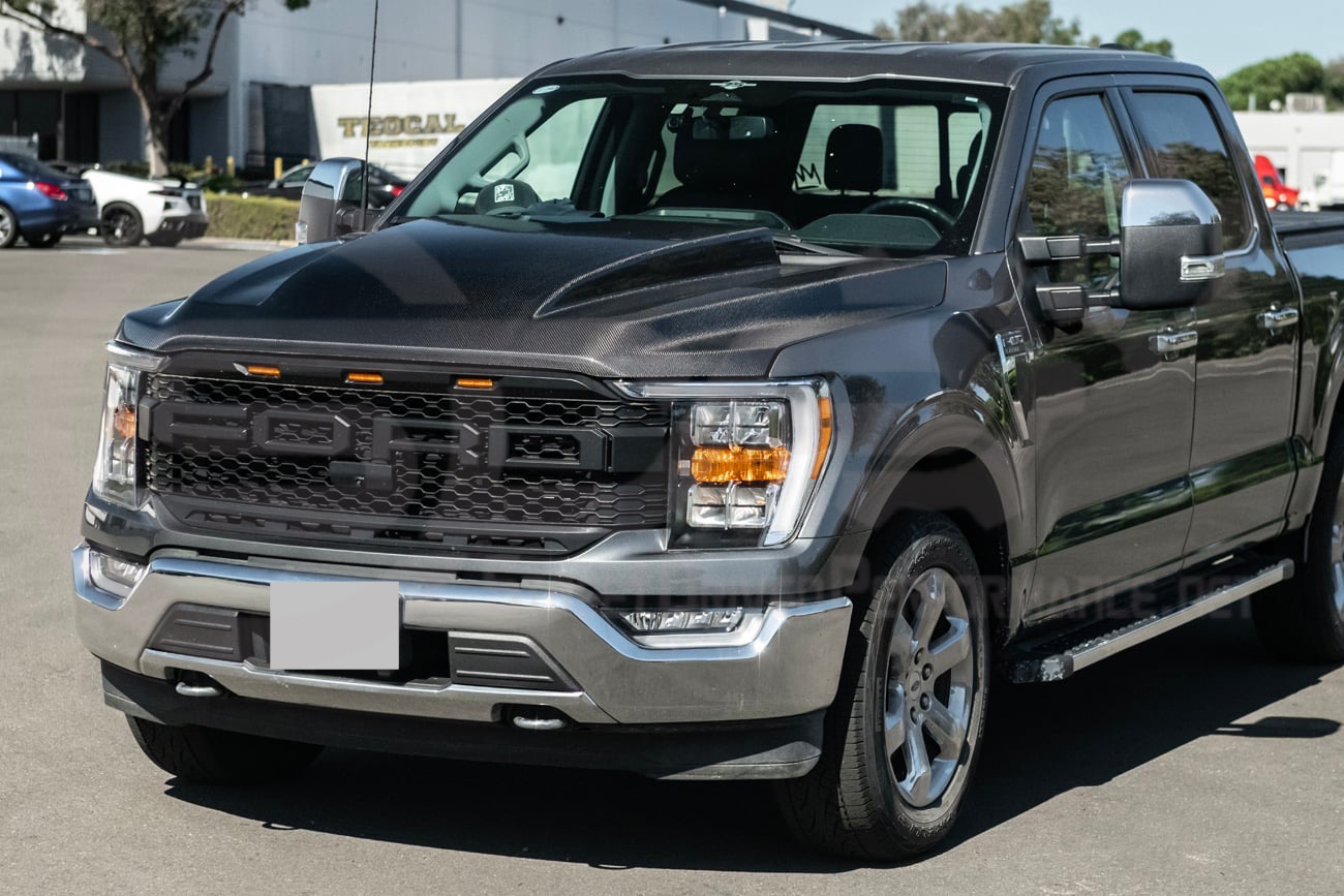 2021-UP FORD F-150 | SDP PERFORMANCE STYLE CARBON FIBER FRONT COWL HOOD